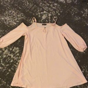 Pink cold shoulder tunic